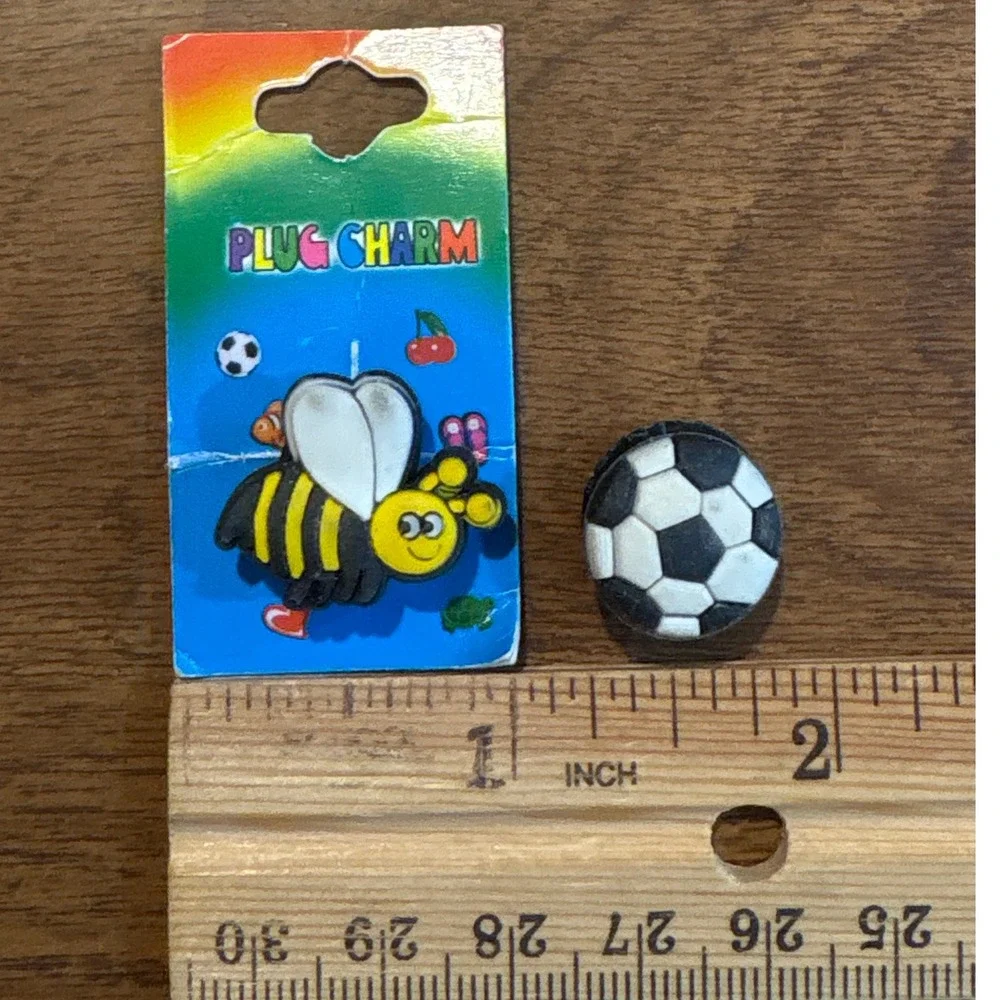 Cute Bee Soccer Ball Plug Charm Set for‎ Crocs or Bracelets Shoe Decoration